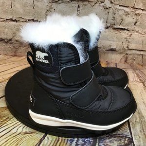 Sorel Toddler Whitney Black Winter Boots Size 7 T